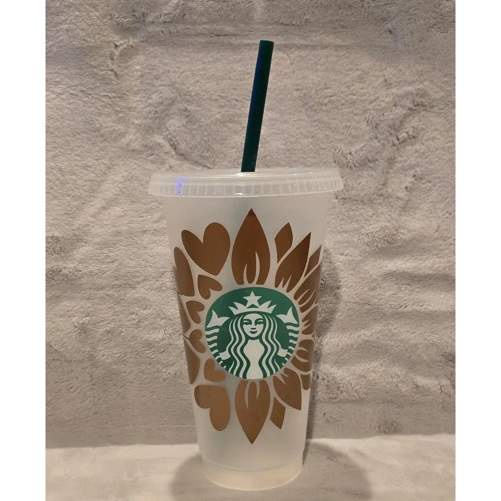 Starbucks Personalized Sunflower Reusable Cold Cup 24oz Venti Tumbler Brittany